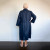 Linen Navy Bath Robe by MM Linen