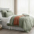 Celeste Seersucker Cotton Waffle Duvet Cover Set by Cloud Linen - Sage