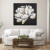 Camelia With Gold Foil Canvas Black Frame by Linen & More - 80x80cm