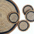 Seagrass / Jute Round Coaster Set 4 Cumin-Black Border/Natural by Linen & More