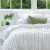 Close up of Freddie Duvet Set with Stripe Reverse by MM Linen
