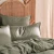 Nara Duvet Cover Set By Linen House - Moss