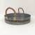Set of 3 Round Tray Galvanized Rope/Rustic by Vanillaware