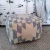 Blue/Cream Geometric Pouff by Backyard