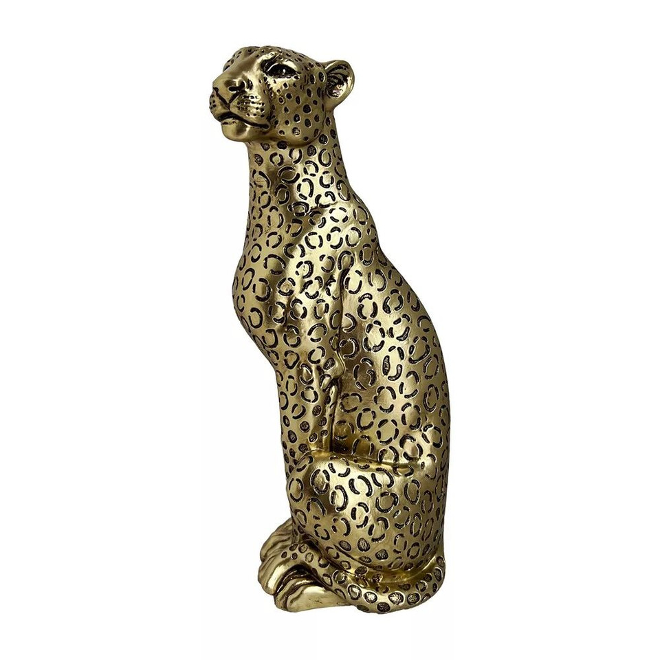 Shop Decorative Gold Leopard Sitting by Linens and More Online