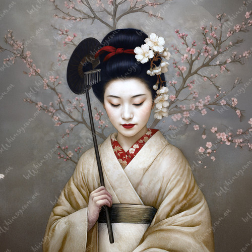 Traditional beauty portrait inspired by moon viewing festival.