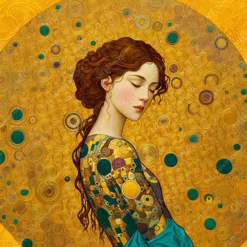 Yellow and gold textured background with floral geometric details for furniture upcycling