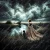 Extra large A1 decoupage rice paper featuring a mirrored stormy river scene and Victorian gown.