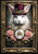 beWhimsy decoupage paper A1 clockwork rabbit portrait with pink roses brass gears and antique frame for furniture transfer mirrored option