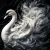 Whimsical furniture transfer of a graceful swan in motion for statement sideboards and armoires.