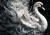 Extra large A1 decoupage rice paper featuring a majestic swan with high-contrast light and shadow.