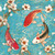 Sakura Koi decoupage paper with koi fish swimming among cherry blossoms