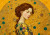 Art nouveau-inspired profile portrait in warm tones for large-format decoupage printing