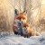 beWhimsy A3 furniture transfer red fox pair in frosted landscape snow falling warm winter glow decoupage mirrored option