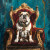 Large scale beWhimsy furniture transfer of a bulldog monarch on a throne for a perfect fit for every project.