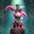 Large scale beWhimsy teal and pink circus-style art for a professional furniture finish.