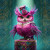 Whimsical furniture transfer of a regal owl on a pedestal for statement dressers, armoires, and eclectic decor.