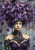 Extra large A1 decoupage rice paper featuring a woman with a massive purple floral headpiece and intricate lace bodice.