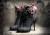 Whimsical furniture transfer of vintage floral footwear for statement vanities and boutique furniture.