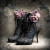 Extra large A1 decoupage rice paper featuring high-heeled gothic boots with intricate embroidery.