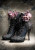 Large scale beWHIMSY charcoal and dusty pink art for a professional, high-end furniture finish.