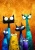 Fun and whimsical folk-art style illustration featuring a family of eccentric cats for unique furniture upcycling and craft projects.