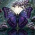 Extra large A1 furniture transfer featuring deep violet, plum, and lavender botanical vines with frosted winter berries.
