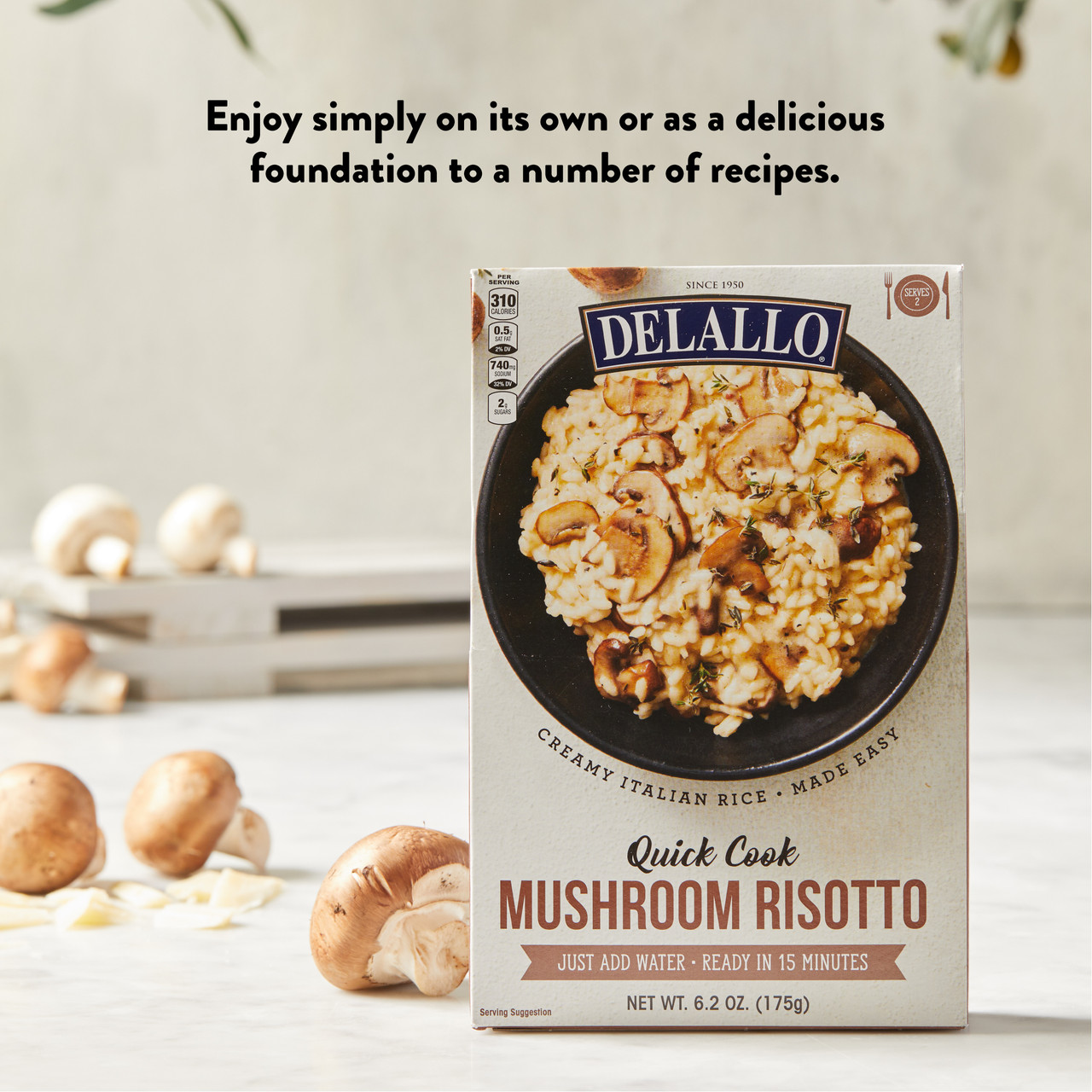 Boxed Mushroom Risotto (Quick Cook) DeLallo