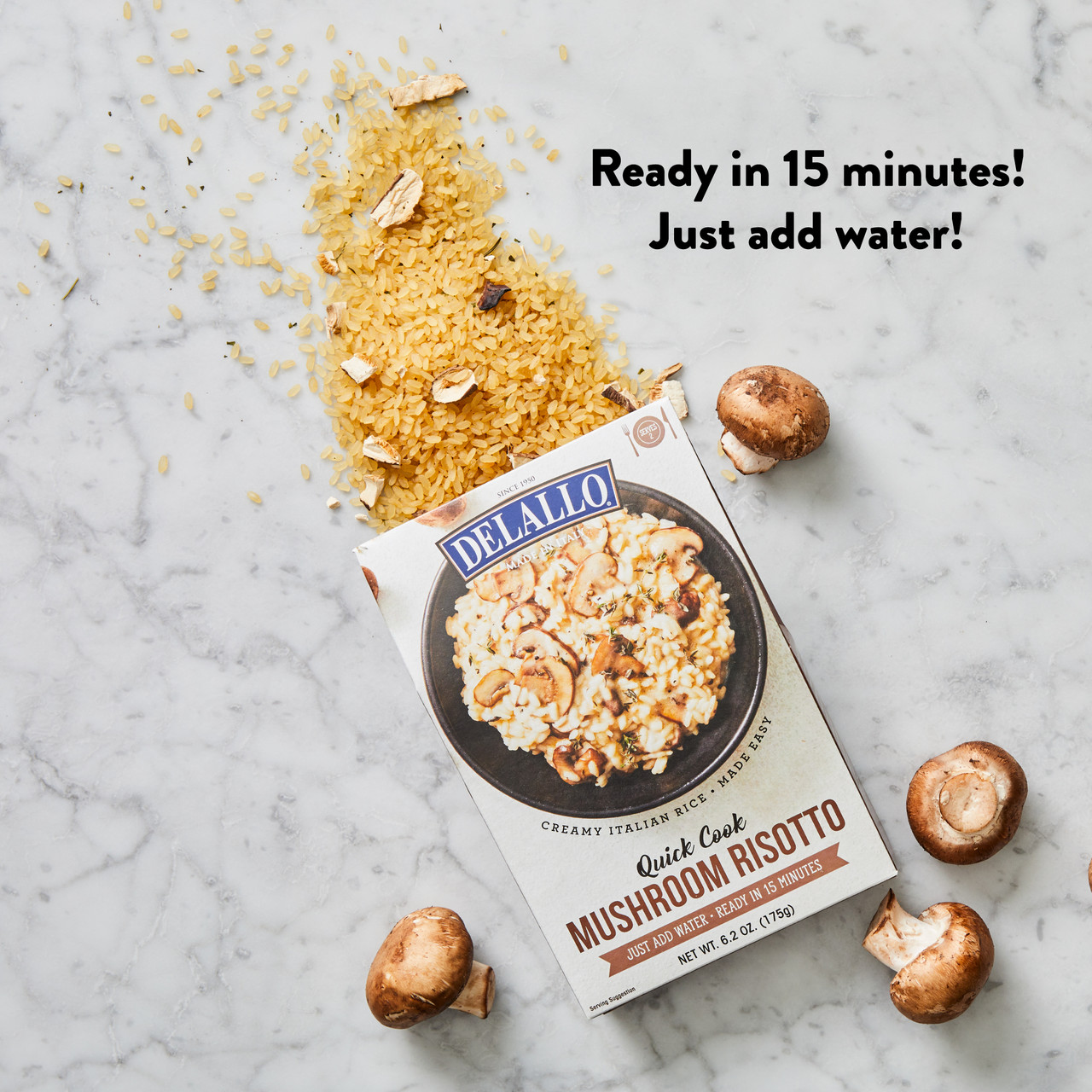 Boxed Mushroom Risotto (Quick Cook) DeLallo
