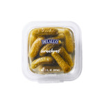 A top view of the container of our Cornichons with lid.