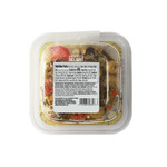 A bottom view of the container of Antipasto Delight.