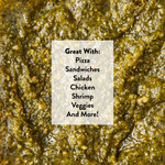 Close-up of traditional basil pesto
