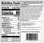 Nutritional value of our jar of Vodka Sauce.