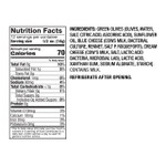 Nutritional panel of blue cheese stuffed olives