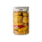 Side image of DeLallo Stuffed Cherry Peppers in a jar