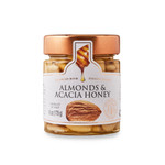 Front image of our Italian Acacia Honey with Almonds.