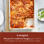 Traditional lasagna in a prepared in a baking dish