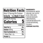 Nutritional information for sliced mild pepperoncini