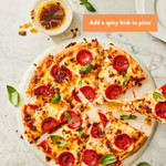 DeLallo Chili Crisp and a pepperoni pizza