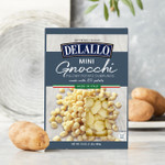 Product image of mini potato gnocchi in package on marble table