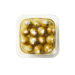 Blue Cheese Stuffed Olives in the opened package Blue Cheese Stuffed Olives in the opened package