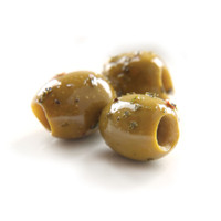 A picture of our Pitted Green Olives Gigante. A picture of our Pitted Green Olives Gigante.
