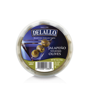 A picture of the top of our cup of Jalapeno Stuffed Olives. A picture of the top of our cup of Jalapeno Stuffed Olives.
