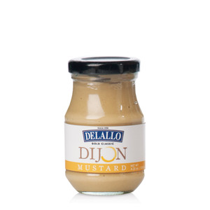 Picture of the front of our jar of Dijon Mustard.