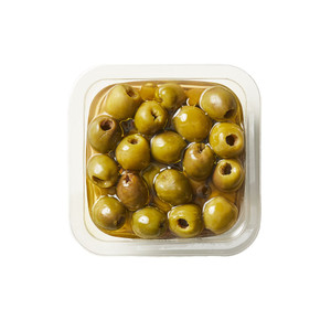 Pitted Castelvetrano Olives in their package.