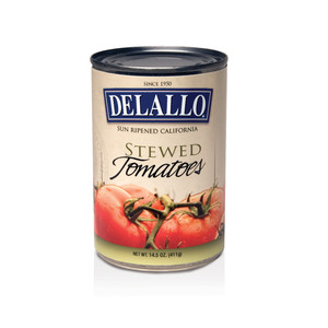 Front view can of our Stewed Tomatoes.