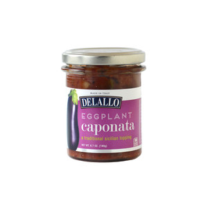 The front image of our jar of Eggplant Caponata.