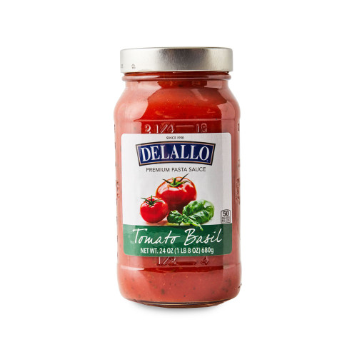 Front image of our jar of Tomato Basil Sauce.