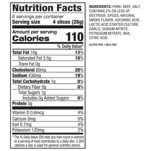 Sliced Hard Salami DeLallo