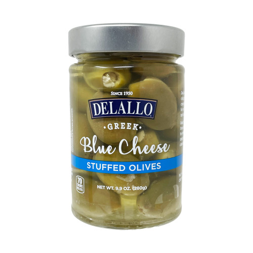 Product image of blue cheese stuffed olives in jar front